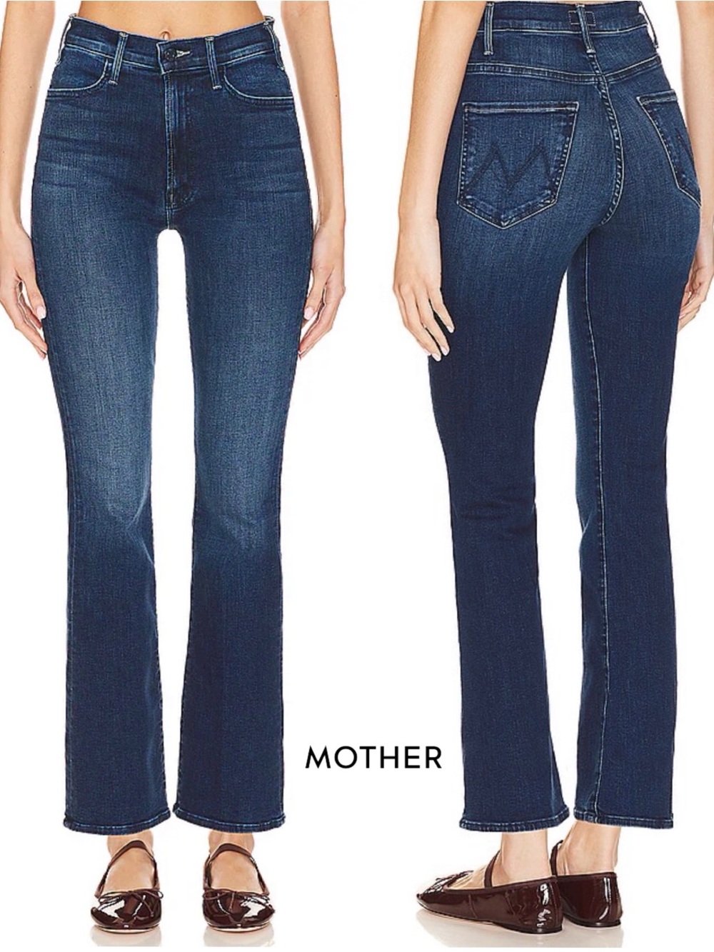 MOTHER The Hustler Ankle Jeans in Heirloom Size 30 Bootcut High Rise Dark Wash